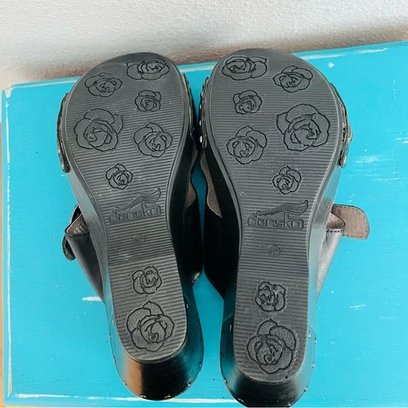 Dansko Fern Wedge Double Strap Sandals Black 42 - Picture 8 of 9